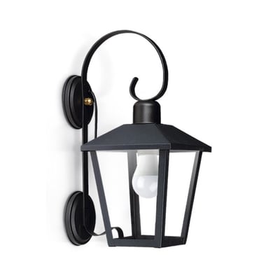 Farol Trapezoidal con Mensula Fija E27 Negro