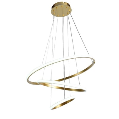 Colgante LED 38W Anillos 3000K Gold 20+40+60CM