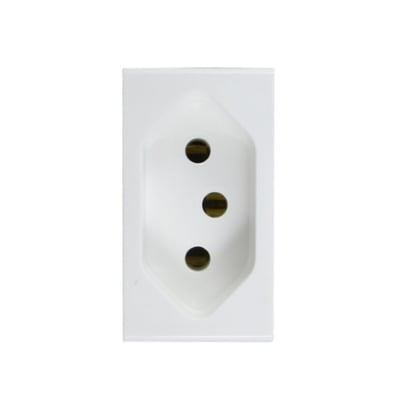 Modulo Toma Norma Brasilera 10A - 250V Blanco
