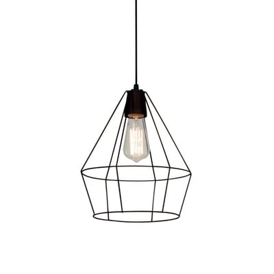 Colgante 1 Luz Diamente E27 Negro