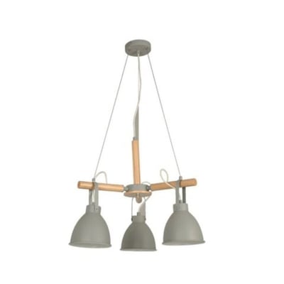 Colgante Madera 3L E27 Gris