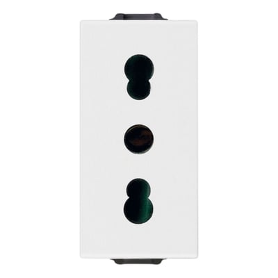 Modulo Toma Italiana 2x10/16A+T Bivalente Blanco Neve UP