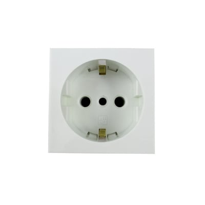 Modulo Toma Schuko Lateral y Central 16A+T Blanco