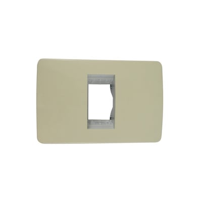 Placa con Bastidor 1 Modulo Marfil Slim