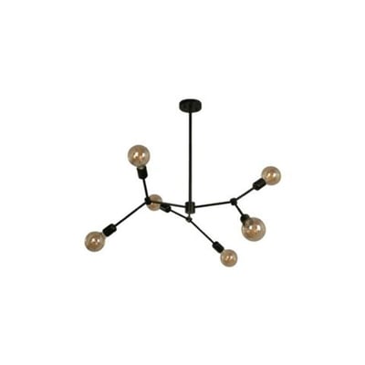 Colgante 6L Palitos Negro E27