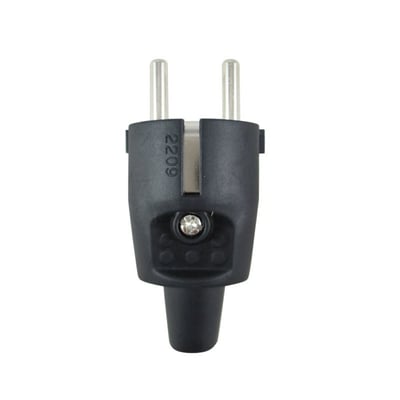 Ficha Macho Schuko 2X16+T Negro
