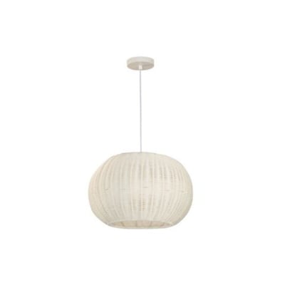 Colgante 1L Clara Oval. E27 Blanco