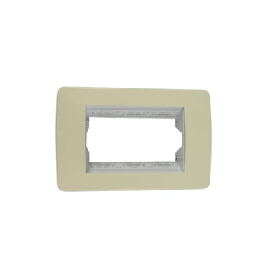 Placa con Bastidor 3 Modulos Marfil Slim
