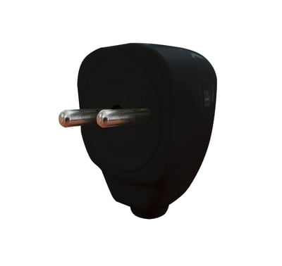 Ficha Salida Lateral 2P Schuko Negra