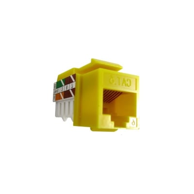 Jack RJ45 Cat 6 Amarillo Nuevo