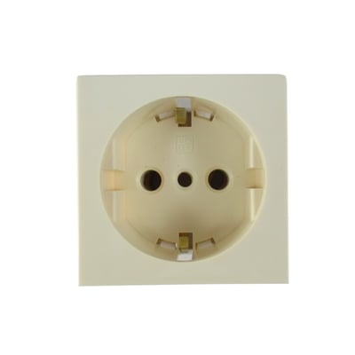 Modulo Toma Schuko Lateral y Central 16A+T Marfil Pulido