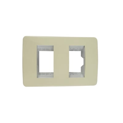 Placa con Bastidor 2 Modulos Marfil Slim