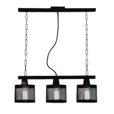 Colgante 3L Pilar Malla Negro E27
