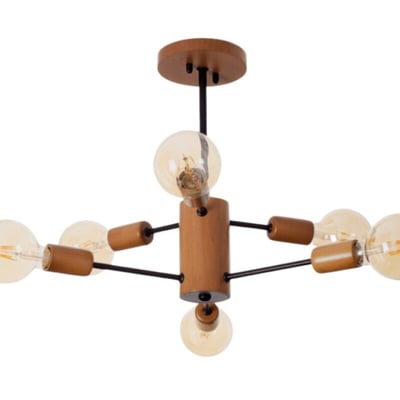 Colgante Ana 6 Luces E27 Madera