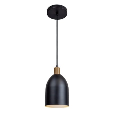 Colgante Mila E27 Negro y Dorado 10CM