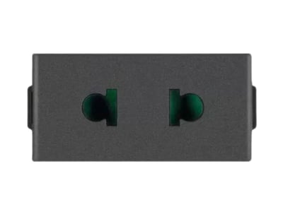 Modulo Toma Euroamericano 2x16A Negro Neve UP