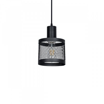 Colgante Pilar 1 Luz con Malla Negra E27