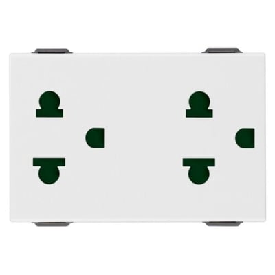 Modulo Toma Doble 2x16A+T 3MOD Blanco Neve UP