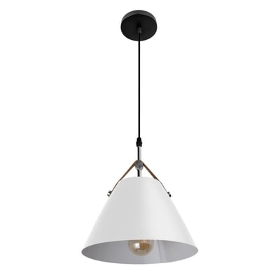 Colgante Corelo E27 Blanco y Cuero 27CM
