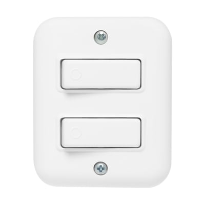 Interruptor Unipolar Doble 10AMP. C/Roseta. Blanco