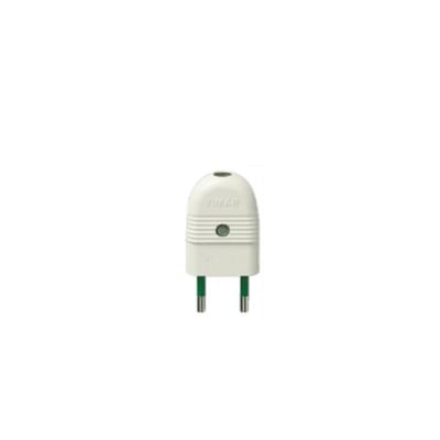 Ficha Macho 2X10A Reforzada. Blanco