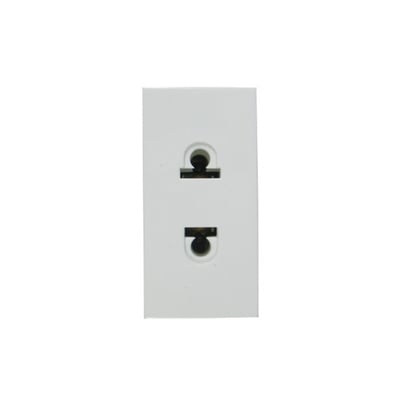 Modulo Toma Euroamericana 15A Blanco Pulido