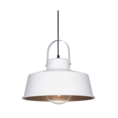 Colgante 1L Rodeo E27 D33CM Blanco y Dorado