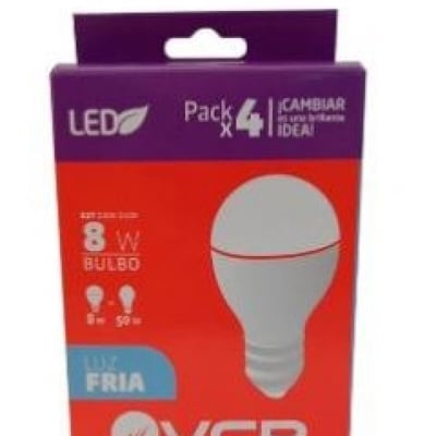 Lampara LED Bulbo 12W E27 6500K Pack 4