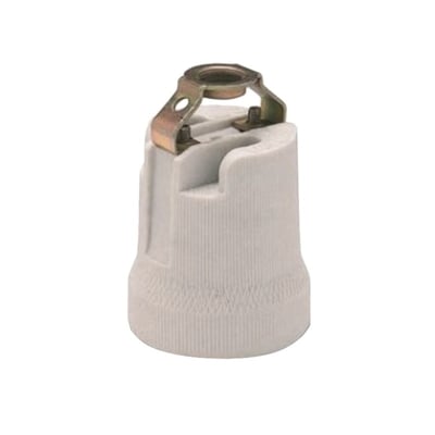 Portalampara Porcelana E27 C/ Puente 5/8