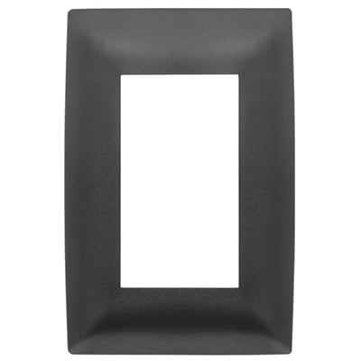 Placa C/Bastidor 3 Modulos Atenea. Acero Mate