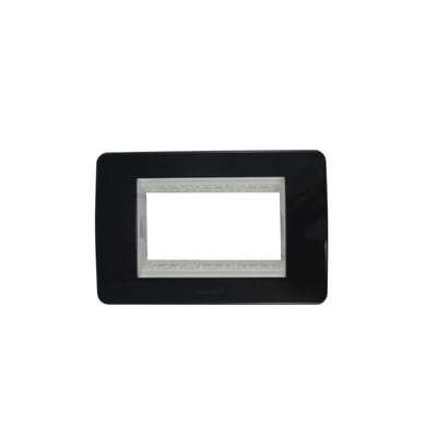 Placa con Bastidor 3 Modulos Grafito Slim