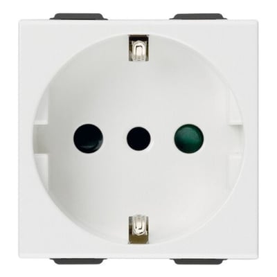 Modulo Toma Schuko 2x16A+T Blanco Neve UP