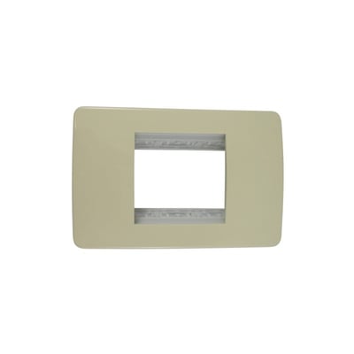 Placa con Bastidor 1 Modulo Doble Marfil Slim