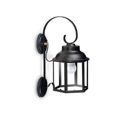 Farol Hexagonal con Mensula E27 Negro